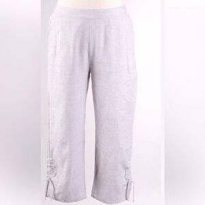 New Habitat Gull grey cropped linen pants size XL